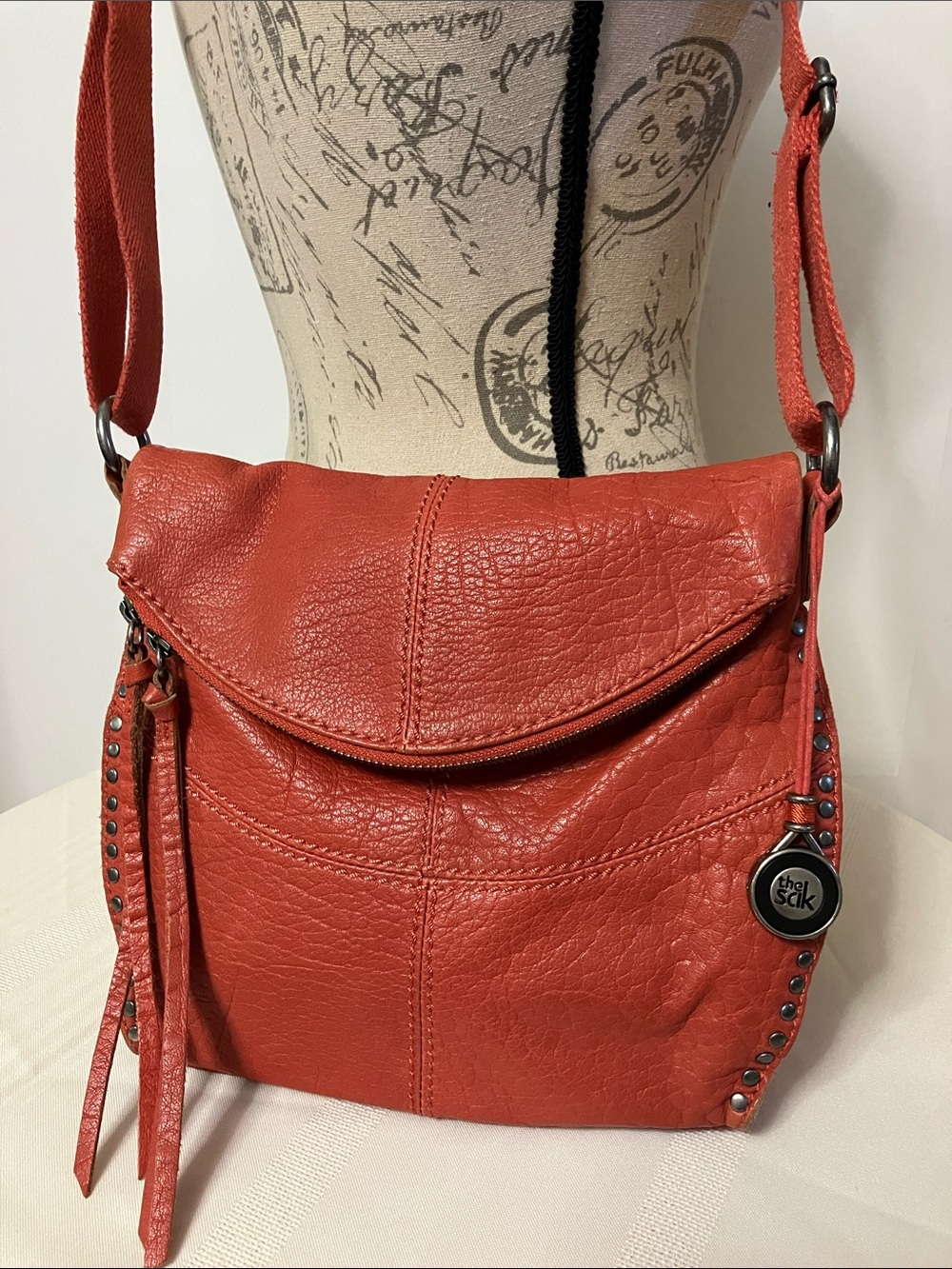 The Sak Silverlake Flap Leather Crossbody Bag Coral